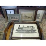 BOX OF SEVEN PICTURES TO INC 4 STEAM LOCOMOTIVES