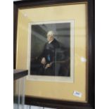 LITHOGRAPH OF GENTLEMAN SITTING - SIGNED