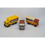 3 X CORGI LORRIES/VANS 1 X HOLT LANE TRANSPORT LEYLAND FLATBED,