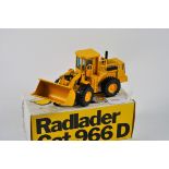 NZG MODEL 237 CAT 966D WHEEL LOADER SCALE 1:50 VGC SLIGHT DAMAGE TO BOX