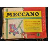 MECCANO OUTFIT NO.5 WITH ORIGINAL BOX AND INSTRUCTION MANUAL INCLUDED.