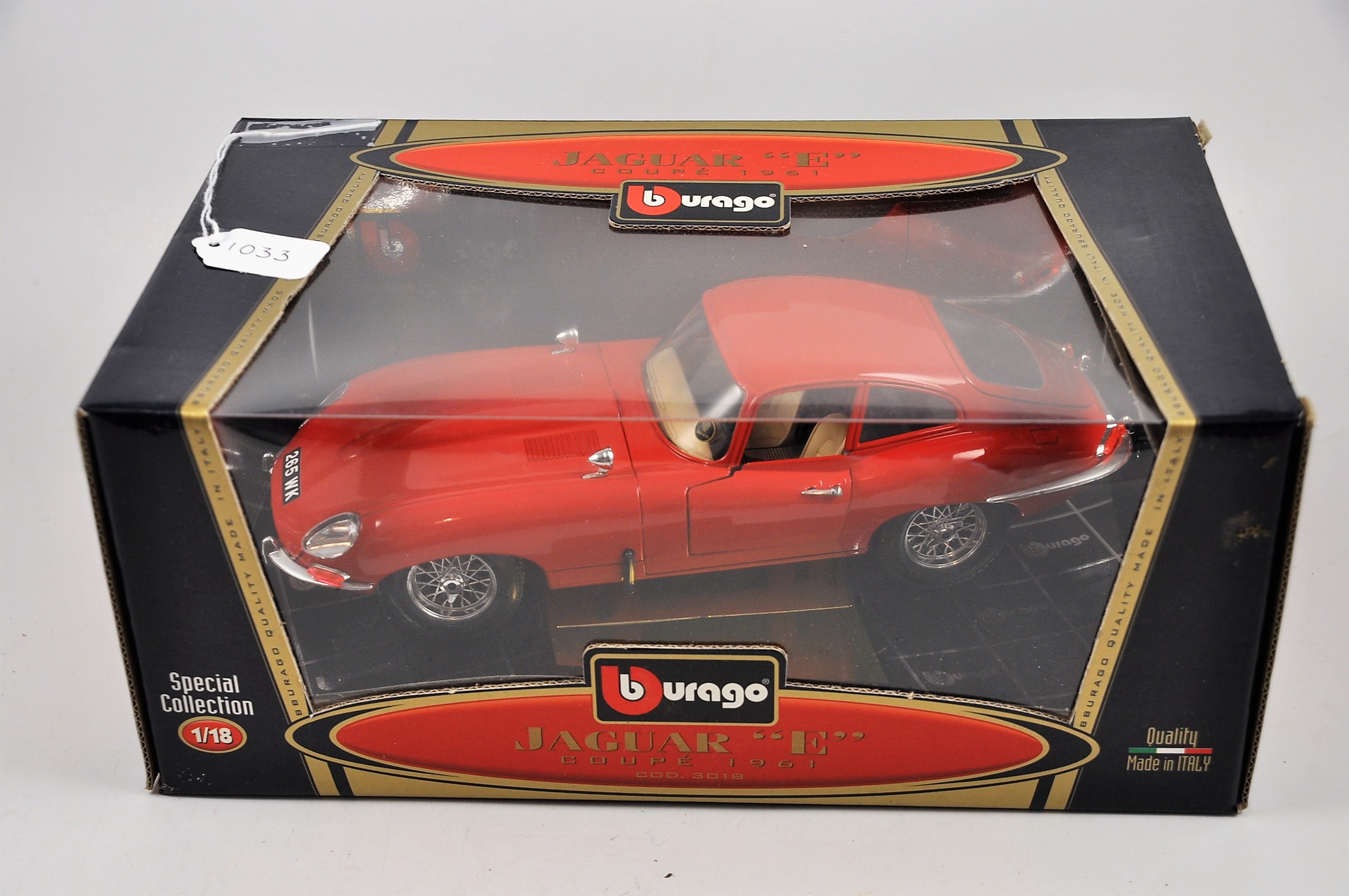 BBURAGO MODELS JAGUAR 'E' COUPE 1961 SPECIAL COLLECTION WITH BOX VGC