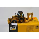 NZG MODEL 378 CATERPILLAR 428 BACKHOE LOADER WITH HYDRAULIC HAMMER SCALE 1:50 VGC