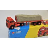 CORGI CLASSICS SUTTONS OF ST HELENS ATKINSON TRACTOR UNIT WIRH FLAT TRAILER IN BOX VGC