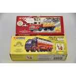 2 X CORGI MODELS - LAYLAND TANKER SET IN BOX AND BRITISH RAIL LAYLAND BEAVER PLATFORM LORRY &