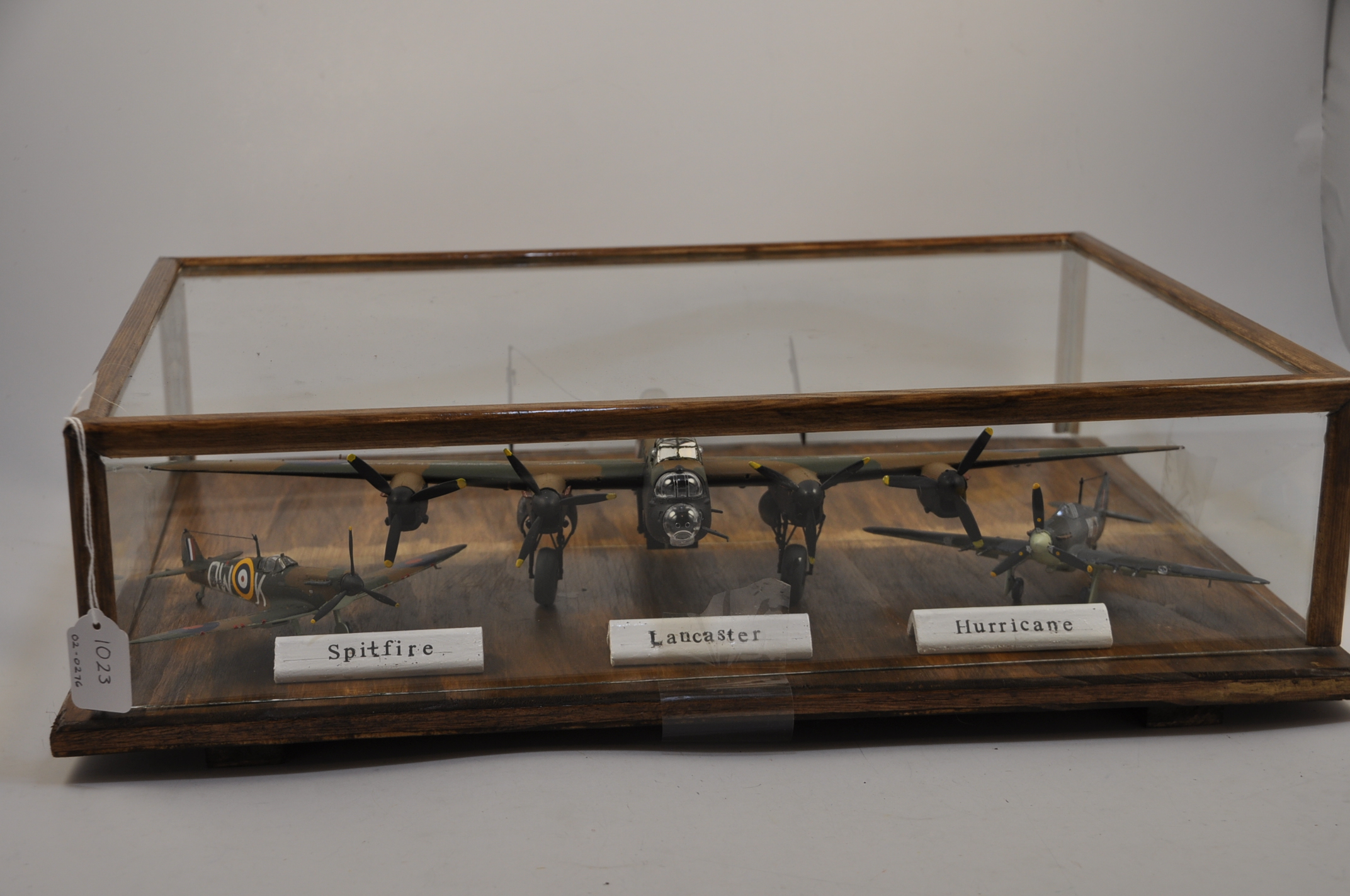 THREE HAND BUILT MODEL AIRCRAFT BEING A LANCASTER BOMBER,