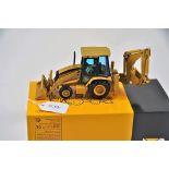 NZG MODEL 435 CAT 428C BACKHOE LOADER SCALE 1:50 VGC