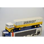 LION CAR MODEL 36 DAF 2800 FERRYMASTER TRUCK WITH TRAILER GC SOME CHIPS TO PAINT WORK IN 59 BOX