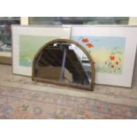 ARCHED SHAPE MIRROR AND 2 LTD EDITION PRINTS BY MONA THOMPSON