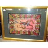 ORIGINAL ABORIGINAL ART IN LARGE FRAME