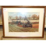 LTD EDITION PRINT 9/200 PLOUGHING WITH STEAM ENGINE - SIGNED IN MARGIN ROY DIDWELL