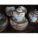 ROXY CHINA HAND PAINTED ORIENTAL STYLE TEA SET