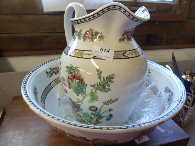 FLORAL JUG AND BOWL SET