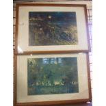 TWO PRINTS 'CROSSING OF THE RAPIDO AMAZON CROSSING BY 4TH DIV ENGINEERS NIGHT 12/13 MAY 1944' and