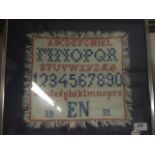 STITCH WORK SAMPLER DATED 1931