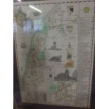 OLD PRINTED FRAMED AND GLAZED MAP OF HUNSTANTON