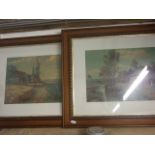 2 X PRINTS OF RIVER / FARMING SCENES