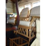 2 BAMBOO CONSERVATORY CHAIRS AND TABLE