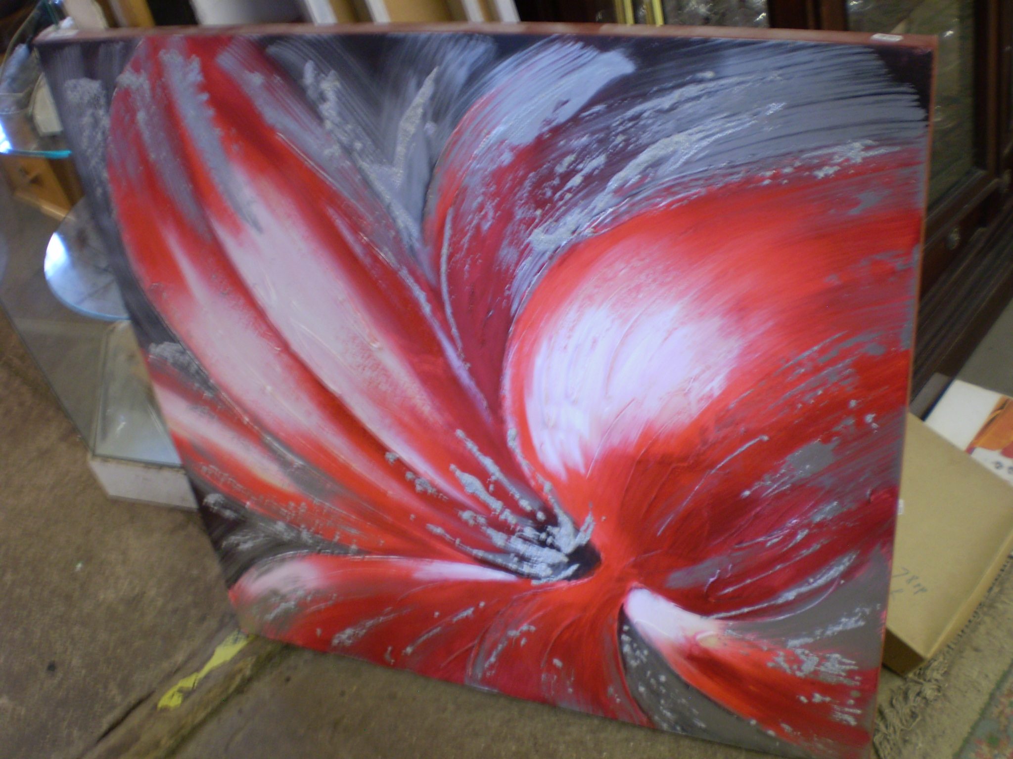 OIL ON CANVAS (1M2) OF POSSIBLE FLOWER