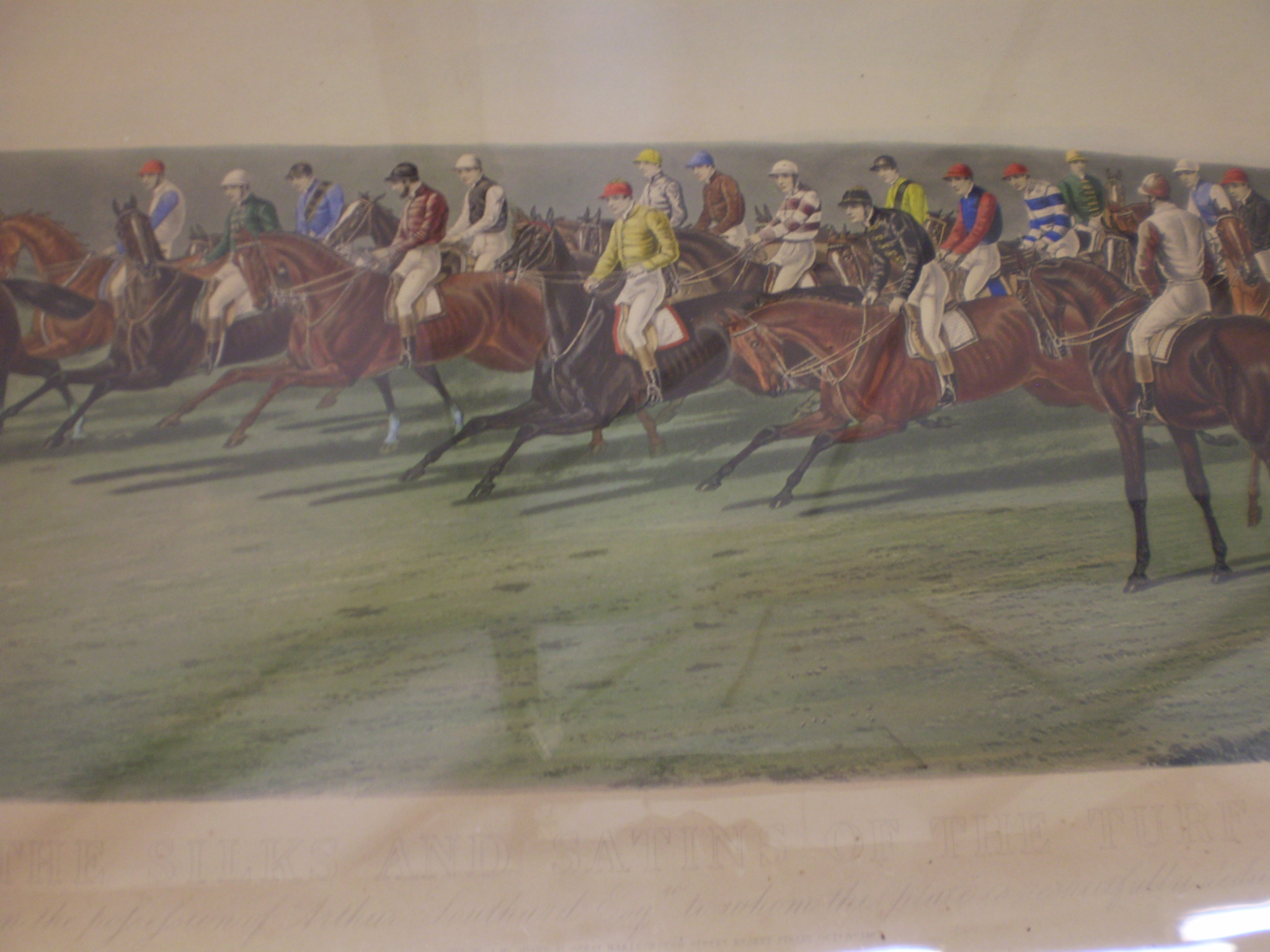 A PAIR OF LARGE RACING PRINTS IN OAK FRAMES, (54 X 31. - Image 4 of 4