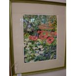 PRINT 'POPPIES IN GARDEN' SIGNED IN MARGIN