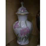 'BAREUTHER' GERMAN LIDDED VASE WITH FLORAL DESIGN (36 CM )