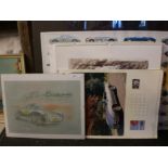 7 MOSTLY PORCHE RELATED ITEMS TO INCLUDE CALENDARS,