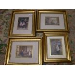 AFTER HELEN ALLINGHAM SET OF 4 FRAMED AND GLAZED PRINTS CR 1905 INC "THE YOUNG CUSTOMERS"