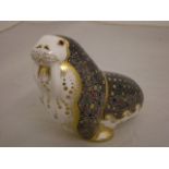 ROYAL CROWN DERBY WALRUS - WITH GOLD SEAL