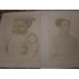 2 ETCHINGS WITH PENCIL AFTER WORK, UNFRAMED, ONE OF FRANCOIS 2ND,