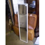 WHITE AND GILT FRAMED MIRROR (120 CM X 30 CM)