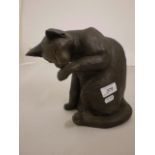 " BRONZED" CAT WASHING BY PAUL JENKINS,