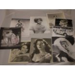 7 VINTAGE SIGNED PHOTOS OF STARLETS FROM THE PAST