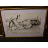 HAND FINISHED ORIGINAL LITHOGRAPH OF NUDE LADY BY M DEGRID HAYWARD? (SEE PICTURE FOR SIGNATURE)