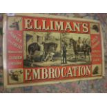 ELLIMANS EMBROCATION VINTAGE/VINTAGE STYLE TIN SIGN (65 X 42 CM)