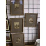 4 MIXED MEDIA FRAMED PICTURES BT THE SAME ARTIST (SEE PIC) (22 X 25 CM) - FRAME SIZE