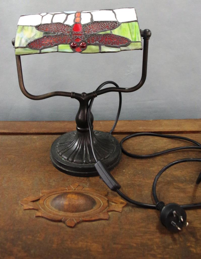 Leadlight dragonfly lamp - Image 2 of 6