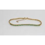 14ct gold, and emerald bracelet