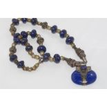 Silver and lapis lazuli necklace