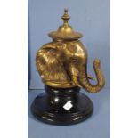 Brass elephant head inkwell