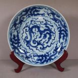 Chinese blue & white shallow bowl