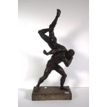 Artist unknown bronzed figure of two wrestlers