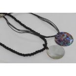 Two necklaces - paua shell & MOP pendants