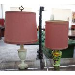 Two electric lamps: Maling and alabaster