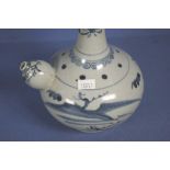 Chinese blue & white ceramic wine flask