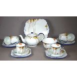 Nineteen piece part Shelley "autumn leaves" teaset