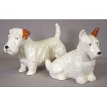 Two large Beswick terrier dog figurines