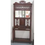 Edwardian mirror back hallstand