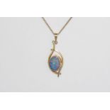 9ct gold and opal pendant