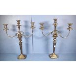 Pair of sterling silver candelabra